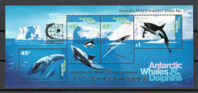 Teritorile Antarctice 1995 Mi 102/05 bl 1I Singapore 95 MNH - Balene si delfini foto