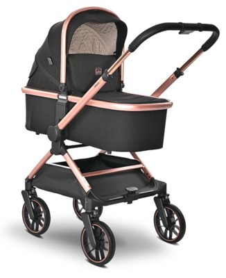 Carucior 3 in 1, Lorelli Reya, maner reversibil, pana la 22 kg, Black Jasper foto