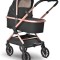 Carucior 3 in 1, Lorelli Reya, maner reversibil, pana la 22 kg, Black Jasper