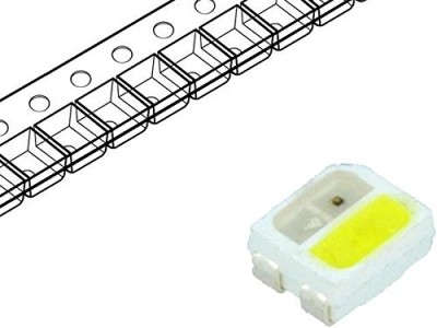 LED3528R+W10000Kct bicolor alb rece+rosu PLCC4 foto