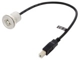 Cablu USB 2.0 DELOCK 0,3m USB B soclu negru 24AWG 28AWG 88182