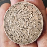 Germania 5 funf mark 1907 A , argint 27,8 grame