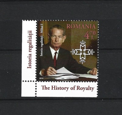 ROMANIA 2014 - ISTORIA REGALITATII, MIHAI I, TABS 3, MNH - LP 2044 foto