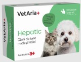 VetAria Hepatic 30 Capsule - Hepatoprotector pentru Pisici si Caini de Talie Mica