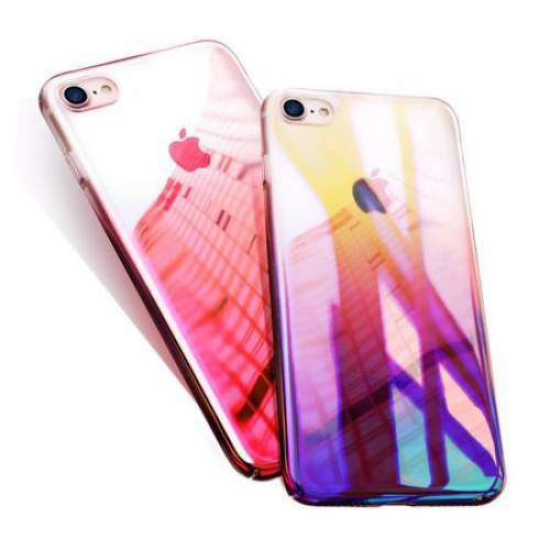 Husa protectie pentru iPhone 8+ Pink Gradient Color Changer Hard Case