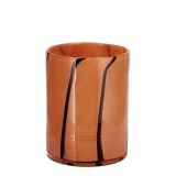 Cumpara ieftin Vaza flori sticla maro neagra 15 x 20 cm