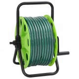 vidaXL Tambur furtun autonom verde set racorduri furtun 0,75&quot; 20 m PVC