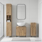 Cumpara ieftin Set de cabinet pentru baie cu 3 piese ZWOLLE Stejar Artizanal