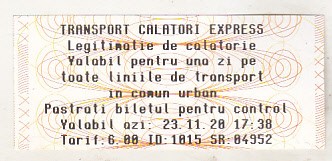 bnk div TCE Ploiesti - Legitimatie 1 zi 6 ron - automat foto