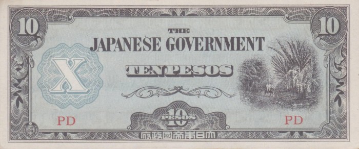 Bancnota Filipine 10 Pesos (1942) - P108a UNC ( ocupatia japoneza - vezi descriere )
