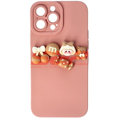 Toc silicon 3D Cartoon Apple iPhone 13 Pro Max Pink Candy foto
