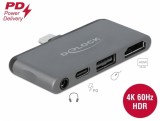 Docking station pentru iPad Pro USB-C la HDMI 4K@60Hz/USB-A/jack audio 3.5mm 4 pini, Delock 87751