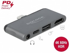 Docking station pentru iPad Pro USB-C la HDMI 4K@60Hz/USB-A/jack audio 3.5mm 4 pini, Delock 87751