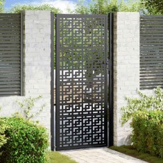 Gossi poarta de gradina neagra 105x205 cm design cruce de otel