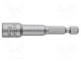 Capăt de şurubelniţă hexagonal 8mm 1/4 Graphite magnetic