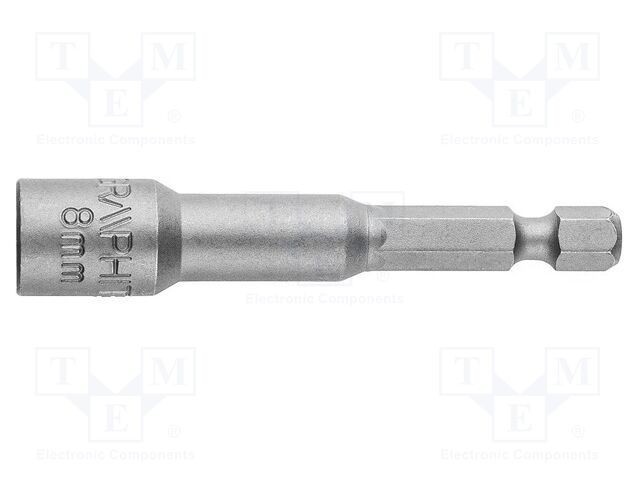 Capăt de şurubelniţă hexagonal 8mm 1/4 Graphite magnetic