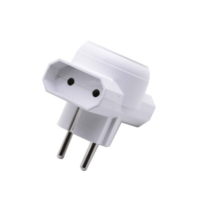 Adaptor elSales ELS-T2P1P , 3 prize , alb foto