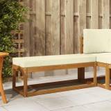 vidaXL Bancă Natural și Crem 115 x 43 x 45 cm Lemn Solid de Acacia 900670