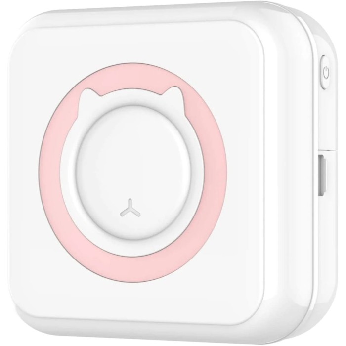 Mini imprimanta, tehnologie printare termic, conectivitate Wi-Fi, format A8, compatibil android, IOS, alb/roz
