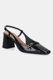 Jonak pantofi de piele DADELLE CUIR GLACE culoarea negru, cu toc drept, cu toc deschis, 3700171