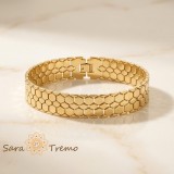 Bratara Imperium Royale , Bratara lata placata cu aur 14K model fagure 19 cm