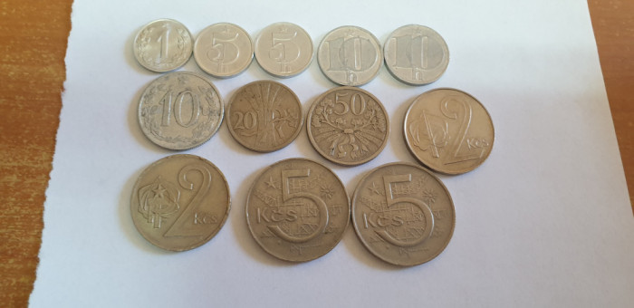 monede cehoslovacia 12 buc