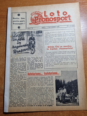 Loto pronosport 11 septembrie 1962-echipa de fotbal cfr rosiori,stiinta cluj foto