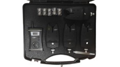 Set satie pescuit cu 4 avertizori rainbow cu penar protectie