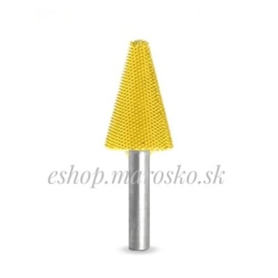 Biax sculptura lemn SABURR - Cap conic 19 mm tija 6 mm, Granulatie Saburr FINA - GALBENA foto