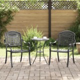 VidaXL Set scaune de grădină, 2 buc., negru, aluminiu turnat