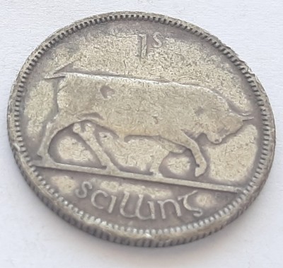 419. Moneda Irlanda 1 Shilling (Shilling) 1928 - Saorst&amp;aacute;t &amp;Eacute;ireann foto