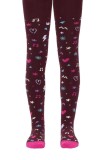 Ciorapi copii din bumbac flaușați cu model, Conte Kids Sof-Tiki 518, 128-134 (20), Bordo