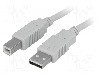 Cablu USB A mufa, USB B mufa, USB 2.0, lungime 5m, gri deschis, BQ CABLE - BQC-USB2AB/5