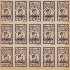 Romania, LP V.7c/1947, Fundatia Carol-supr. negru, h. gri, nedant., bloc 15, MNH