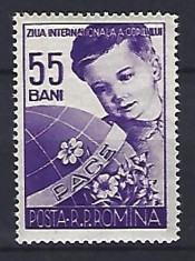 Romania 1956 - LP 406 - Ziua Internationala a copilului - MNH foto