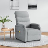 VidaXL Fotoliu de masaj, gri deschis, material textil