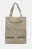 Samsoe Samsoe geanta de bumbac SALUCCA culoarea bej, U24300002