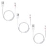 Set 3 Cabluri de Date si Incarcare, USB / Lightning, Albe, 2A, Viteza 10 Gbps, 1 M