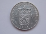 1 GULDEN 1964 ANTILELE OLANDEZE-argint, America Centrala si de Sud