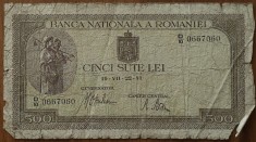 500 lei, 22 iulie 1941, Romania foto