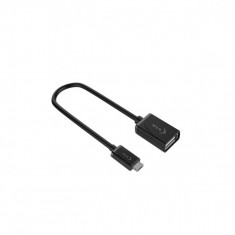 Cablu conector Micro USB tata - USB mama 15cm SSK SU2M003 OTG negru foto