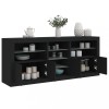VidaXL Servantă cu lumini LED, negru, 162x37x67 cm