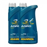 Pachet 2 litri Ulei Motor MANNOL Agro 2-Takt Mineral (Utilaje Gradina, Husqvarna, Culoare Verde)