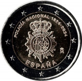 moneda 2 euro comemorativa SPANIA 2024: Poliția Naționala, UNC