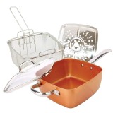 Tigaie patrata multifunctionala Migas Square PAN, 24x24 cm, cupru, 6 moduri gatire, non-aderenta