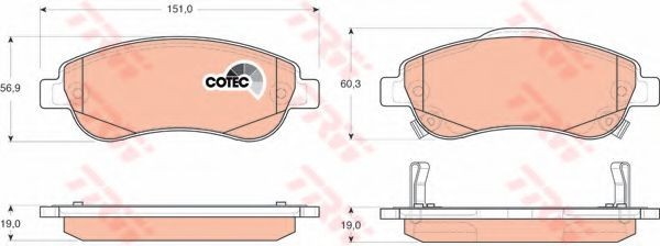 Set placute frana,frana disc HONDA CR-V III (RE) (2006 - 2012) TRW GDB3445