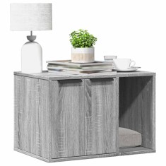 Cutie litieră pisici sonoma gri 60x40x40 cm lemn prelucrat