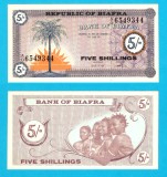 Biafra (p#1) 5 Shillings 1967 UNC 'Stat secesionist' serie: 65493xx; (ROG CITITI DETALIILE!)