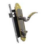 Cumpara ieftin Broasca completa, pe butuc, 5 chei, auriu - antic, 85 x 40 mm