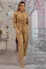 R960-16 Salopeta lunga elegant/casual cu guler tip camasa